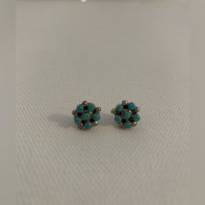 Turquoise and Sterling Silver Earrings.